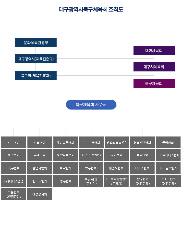 북구체육회 조직도